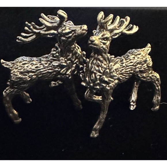 Brass Deer Figurine Small Statue Home Ornaments Animal‎ Figurines Gift 2pcs New - Picture 1 of 7